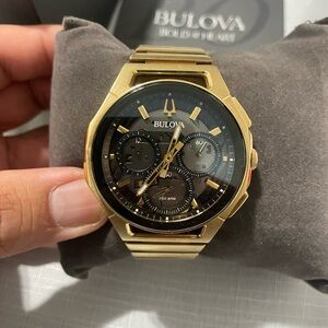 Bulova Gold and Black Watch with Chronograph 8137